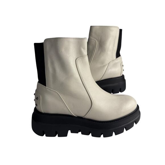 Aquatalia Shoes - Aquatalia Skyler Water Resistant Lug Sole Platform Boot Off White Size 8 NWOB